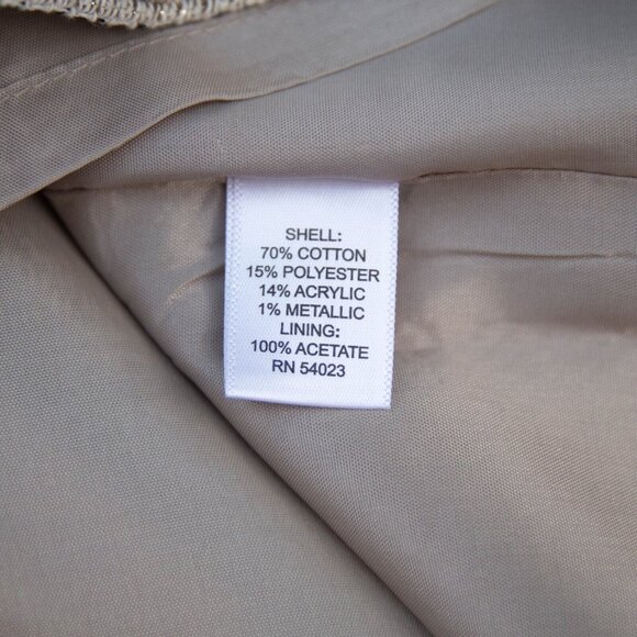 Banana Republic Mini Skirt Petite 2P Beige Neutral Sparkly Pockets Preppy Chic - Picture 6 of 6